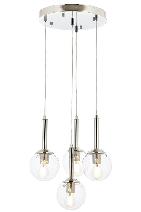 Opviq AV-1781-4KT Lámpara de araña cromada con tapa de cristal Opviq AV-1781-4KT Lámpara de araña cromada con tapa de cristal